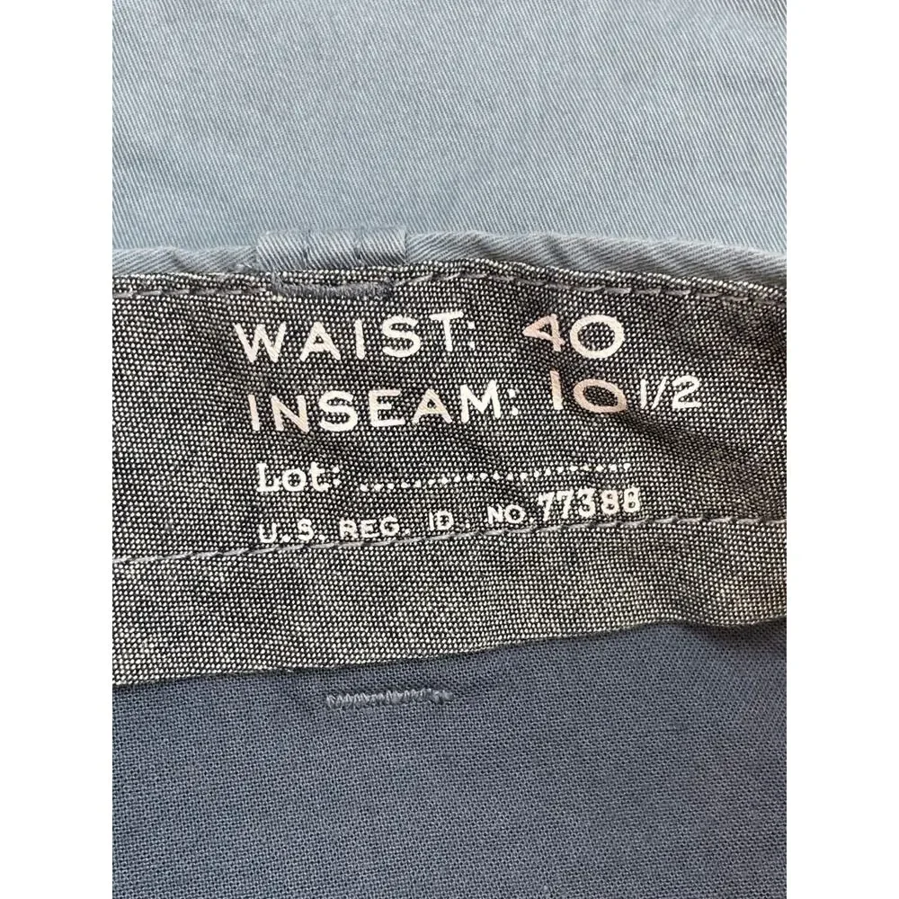 J Crew Shorts Mens 40 Blue Cotton Blend Stretch Flat‎ Front Chino Inseam 10.5